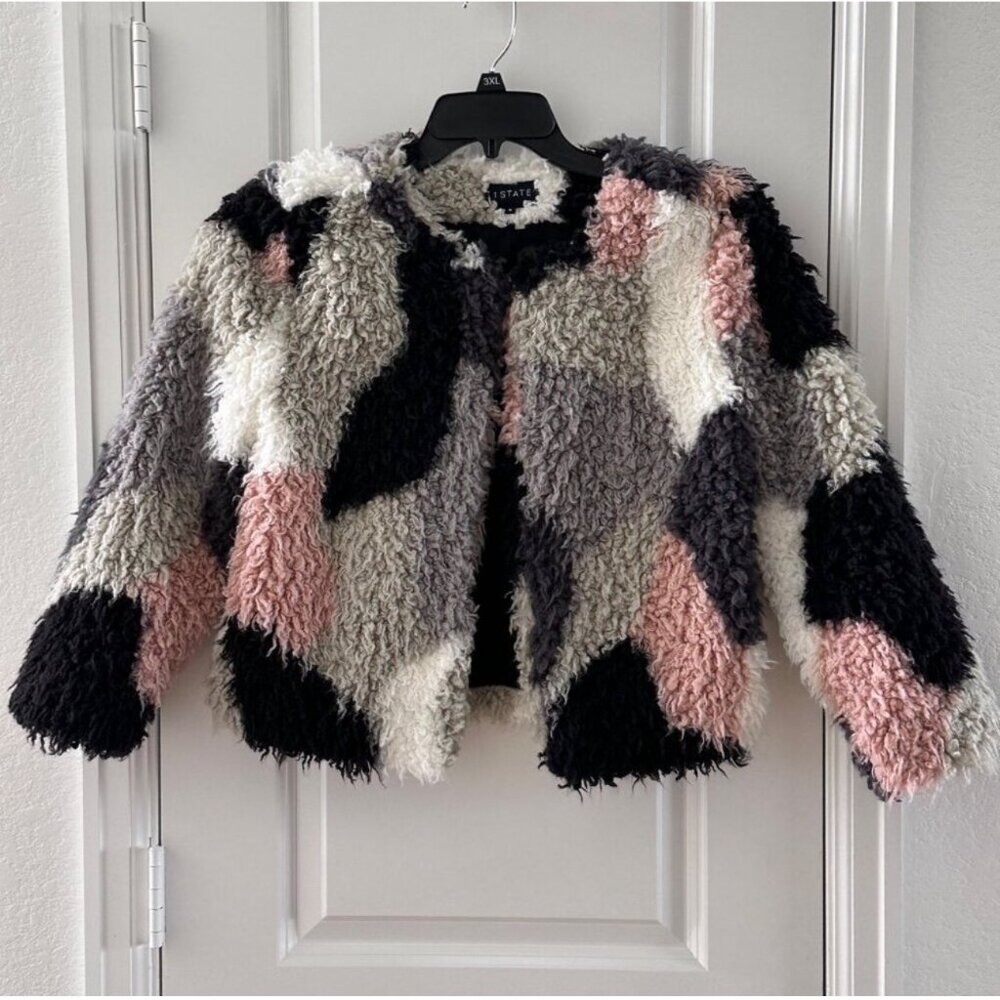 1.STATE Faux Fur Moody Hues Jacket Size S - Picture 3 of 10
